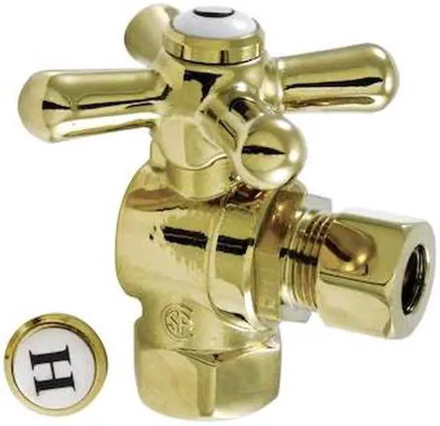 Main image of VINTAGE CC33102X CC33102X 3/8" IPS X 3/8" OD Comp Cross Handle Angle Stop