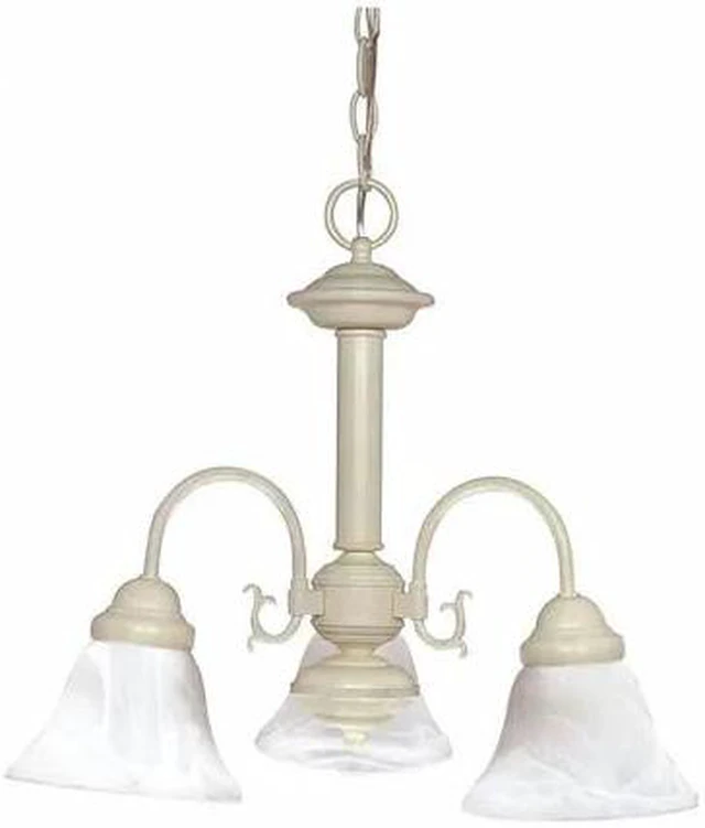 Main image of NUVO 60-188 Ballerina 3-Light 20 in. Chandelier with Alabaster Glass Bell Shades