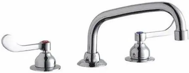 Alt view image 2 of 2 - Elkay 8" Centerset with Concealed Deck Faucet with 8" Arc Tube Spout 4" Wristblade Handles Chrome