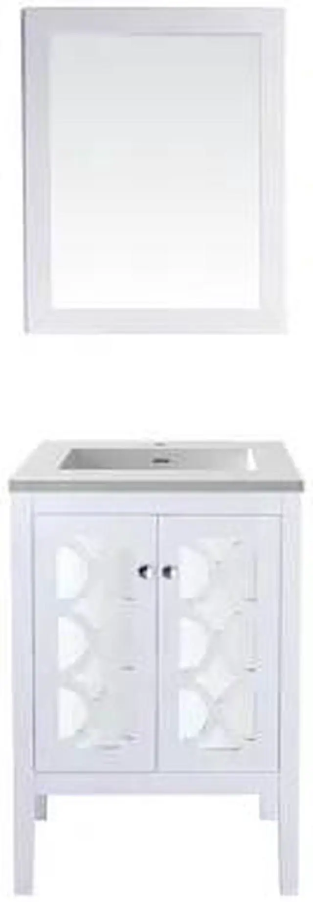 Alt view image 4 of 8 - Mediterraneo - 24 - White Cabinet + Matte White VIVA Stone Solid Surface Countertop