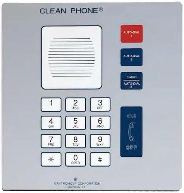 Main image of HUBBELL GAI-TRONICS 295-001F Cleanroom Telephone, Cordless, Color Gray