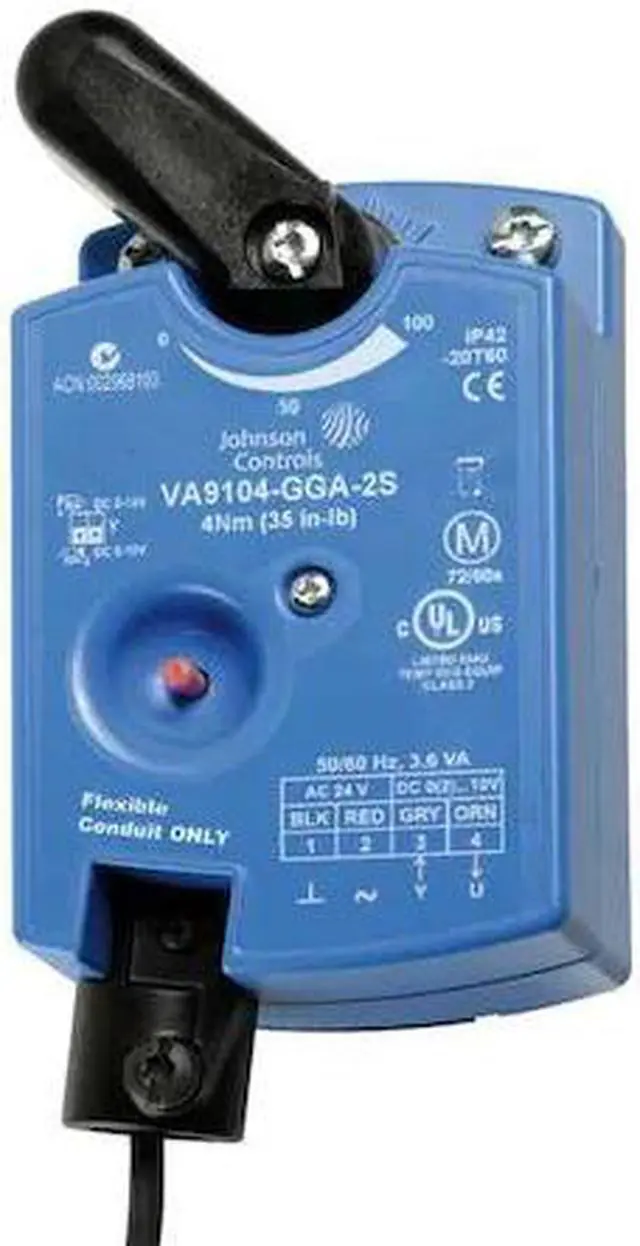 Alt view image 2 of 2 - JOHNSON CONTROLS VA9104-IGA-2S Elec Act,35 in.-lb.,Floating,24VAC