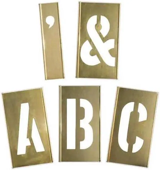 Main image of ZORO SELECT 1F045 Interlocking Stencil,Letters,Brass, 1F045