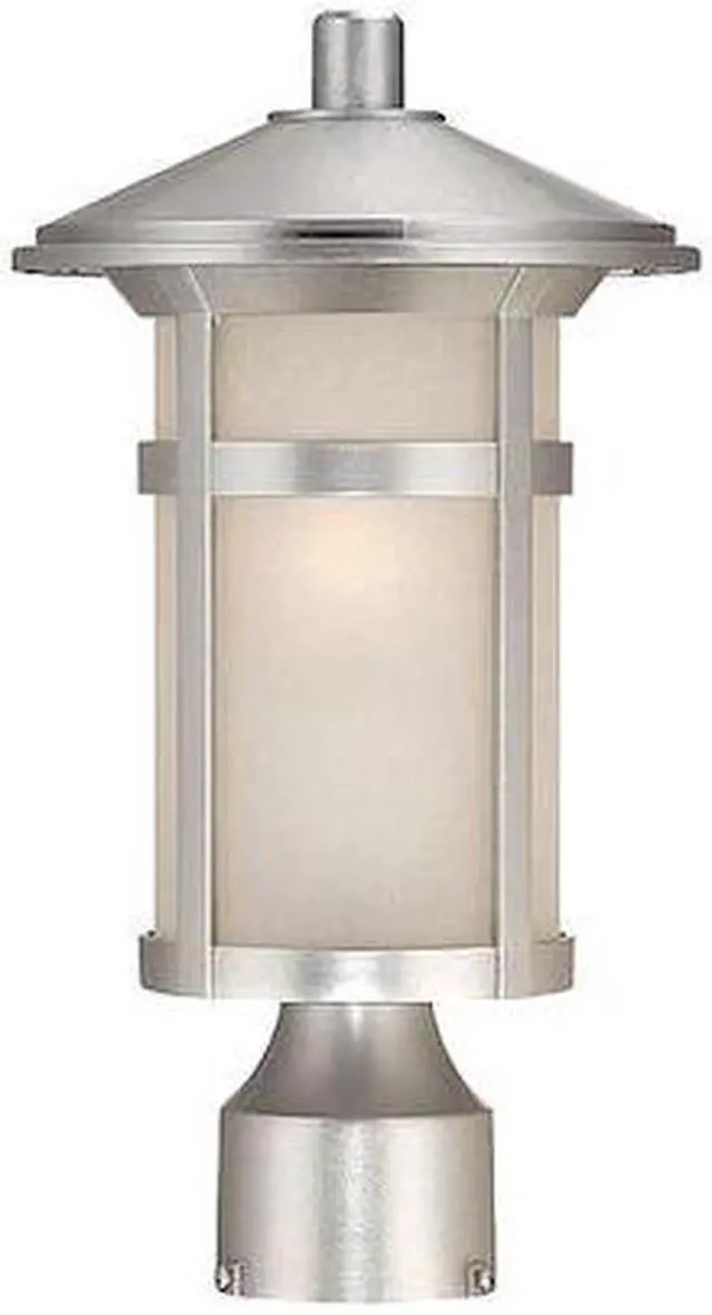 Main image of acclaim 39107bs phoenix collection 1light outdoor light fixture post lantern, brushed silver