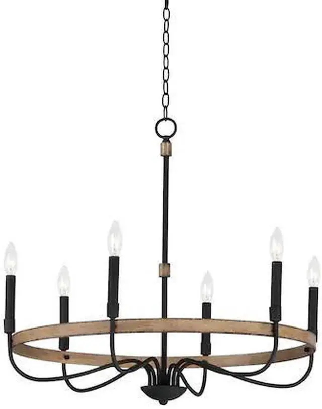Main image of MAXIM LIGHTING 14446DWBK Franklin 6-Light Chandelier