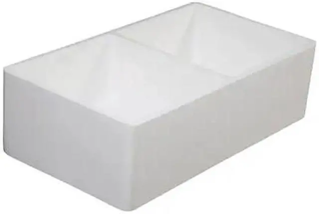 Alt view image 2 of 8 - Gourmetier GKFA331810BCD Solid Surface Double Bowl Farmhouse Kitchen Sink, Matte White