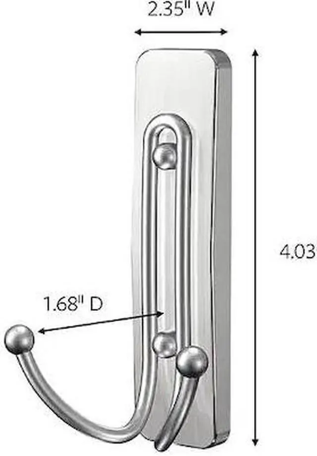 Alt view image 2 of 2 - Command Large Double Hooks [Removable]: 2-pack (Brushed Nickel)