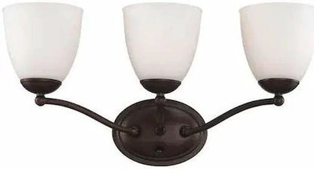 Main image of NUVO 60-5133 Patton 3 Light Vanity Fixture Frosted Glass Prairie Bronze