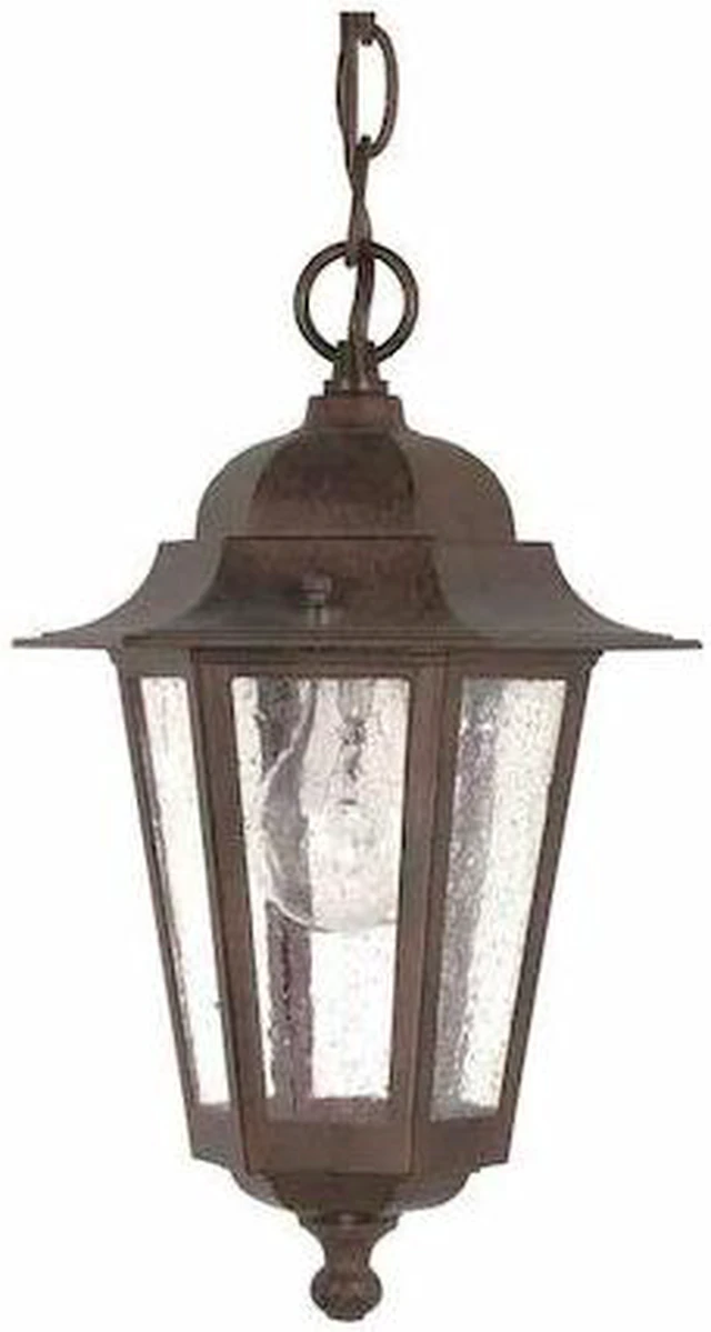 Main image of NUVO 60-992 Cornerstone 1-Light 13 in. Hanging Lantern with Clear Seed Glass