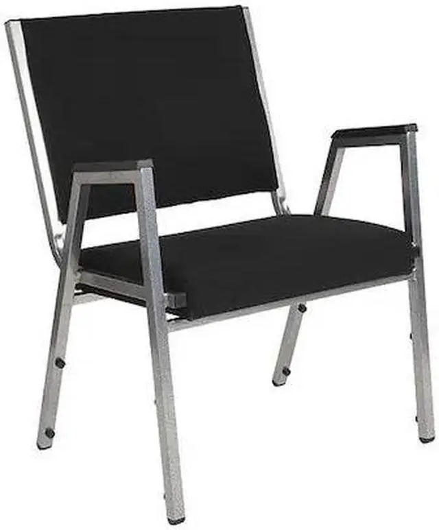 Alt view image 9 of 20 - Flash Furniture HERCULES Series 1500 lb. Rated Antimicrobial Fabric Bariatric Arm Chair with Silver Vein Frame, Black