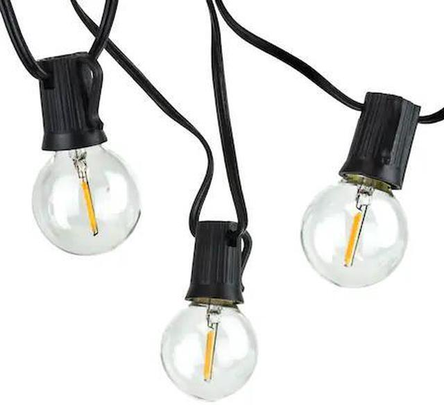 Alt view image 2 of 8 - newhouse lighting pstringled50 foot, 50 socket indoor/outdoor string 55 led globe g40 (5 free bulbs included), wedding lights, decorations for patios, porches, backyards, decks, bi