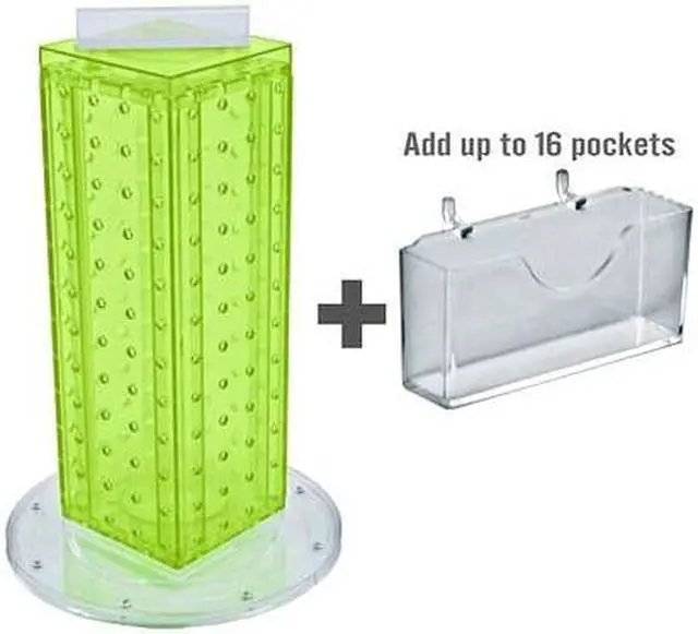 Main image of AZAR DISPLAYS 700229-GRE Four-Sided16 Pocket Revolving Pegboard GiftCard Kit