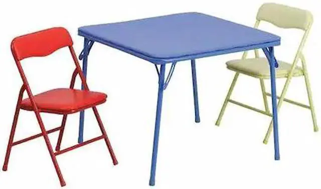 Alt view image 4 of 8 - Kids Colorful 3 Piece Folding Table and Chair Set