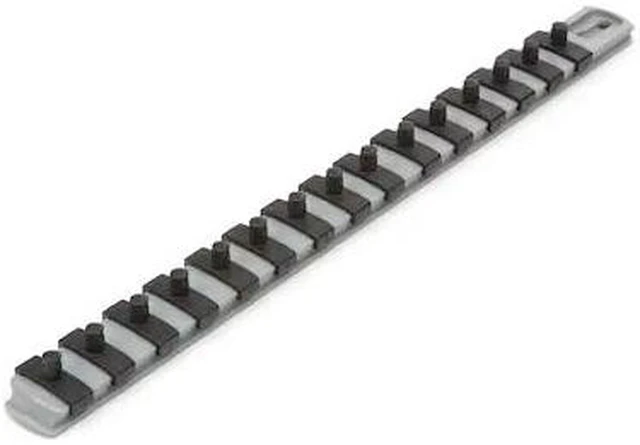 Main image of TEKTON OSR02315 1/4 Inch Drive x 13 Inch Socket Rail, 15 Clips (Gray)