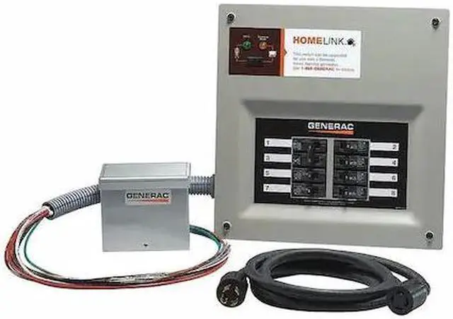 Alt view image 3 of 3 - Generac 30 Amp indoor transfer switch kit for 8-10 circuit Model# 6853