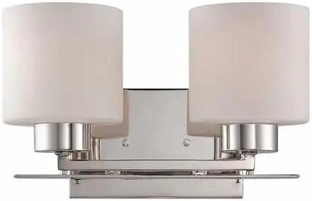 Main image of NUVO 60-5202 Parallel 2 Light Vanity Fixture Etched Opal Glass Polished N