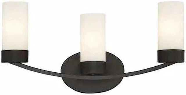 Main image of NUVO 60-6323 Denver 3 Light Vanity Fixture Mahogany Bronze Finish Mahogan