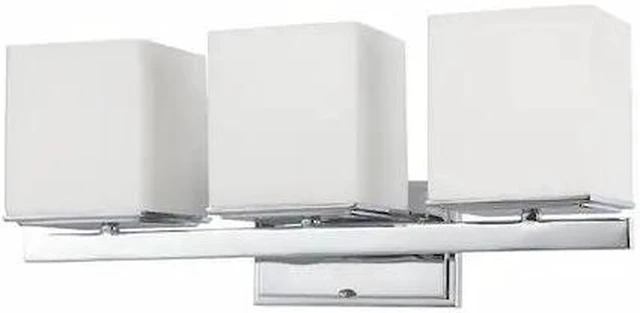 Main image of NUVO 60-4083 Bento 3 Light Vanity Fixture Satin White Glass Polished Chro