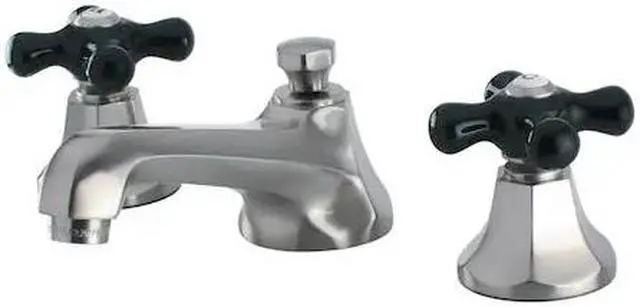 Alt view image 3 of 7 - Kingston Brass KS4468PKX Metropolitan Onyx Widespread Lavatory Faucet With Black