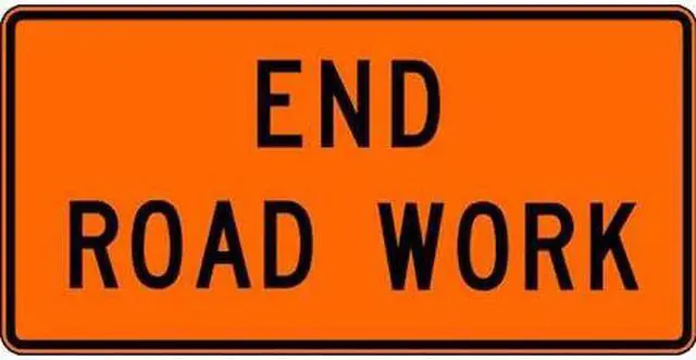 Alt view image 2 of 2 - LYLE G20-2-48HA End Road Work Traffic Sign, 24 in Height, 48 in Width,
