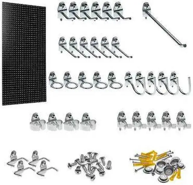 Alt view image 3 of 7 - Pegboard Kit,Black,48 in. H,24 in. W TEMPERED WOOD PEGBOARD TPB-36BKH-Kit
