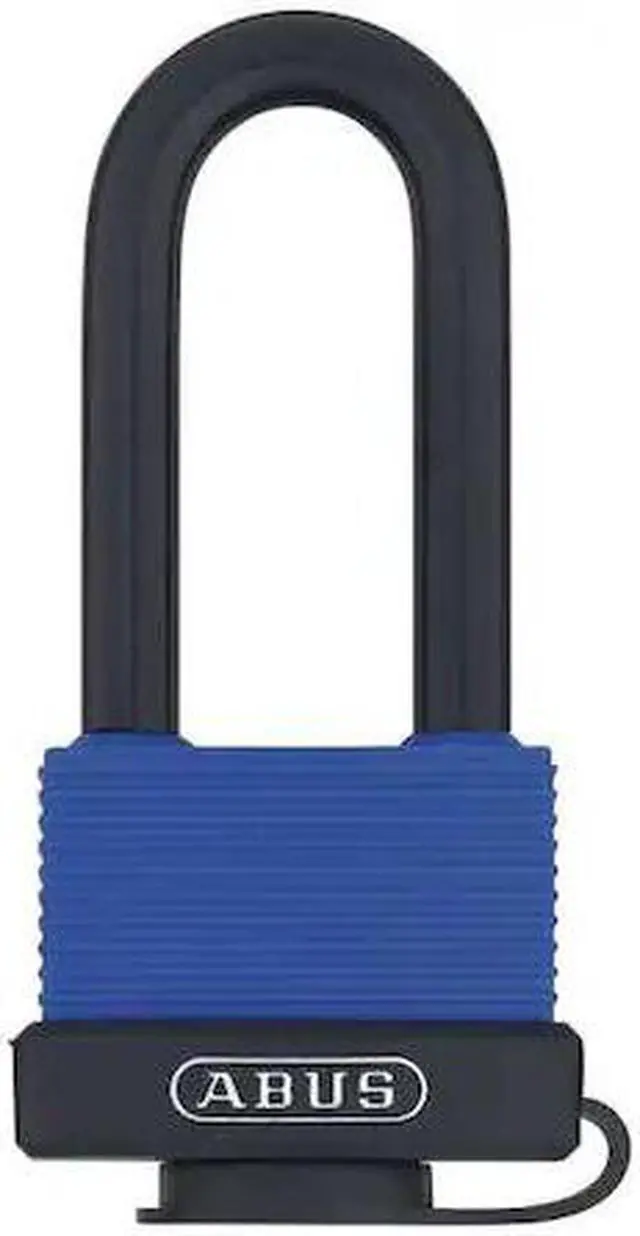 Alt view image 2 of 2 - Abus Different-Keyed Padlock, Open Shackle Type, 2-1/2" Shackle Height, Blue