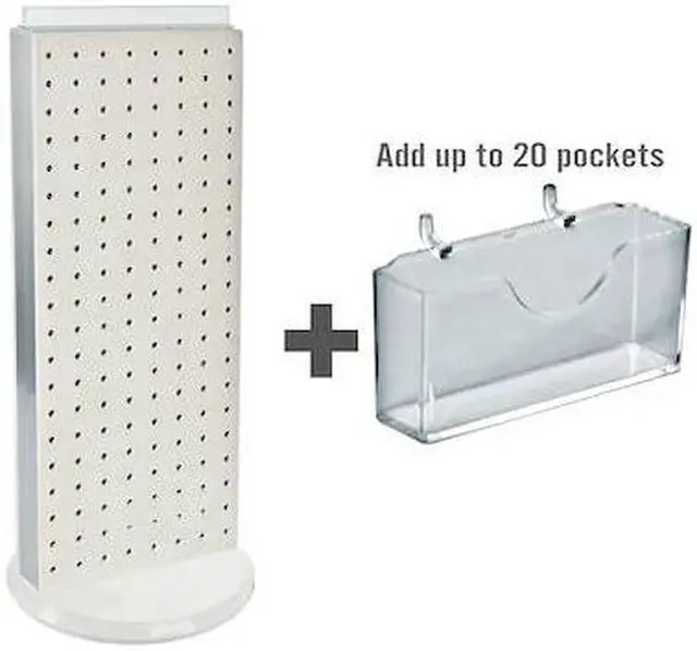 Main image of AZAR DISPLAYS 700505-WHT 20 Pocket Revolving Pegboard Gift Card Kit for