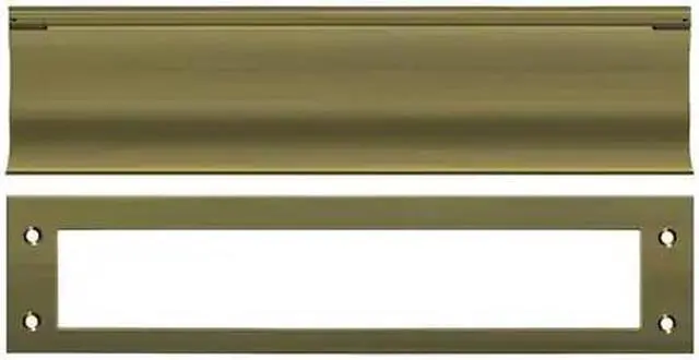 Alt view image 2 of 2 - Heavy Duty Solid Brass Mail Slot (Antique Brass)