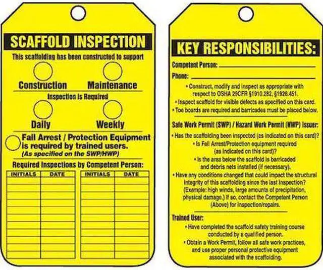 Main image of ACCUFORM TRS318CTP Tag, Scaffold, Cardstock, 5 3/4 in H x 3 1/4 in W,