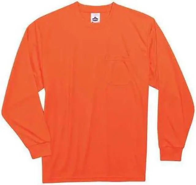 Main image of ERGODYNE 8091 LS T-Shirt,Orange,Non-Certified,2XL, Polyester, Orange, 2XL