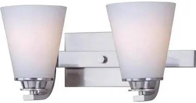 Main image of MAXIM 9012SWSN Conical 2-Light 13" Wide Satin Nickel Vanity Light