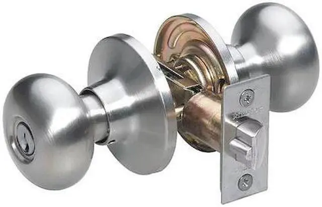 Main image of MASTER LOCK P58778 Knob Lockset,Biscuit Style,Satin Nickel