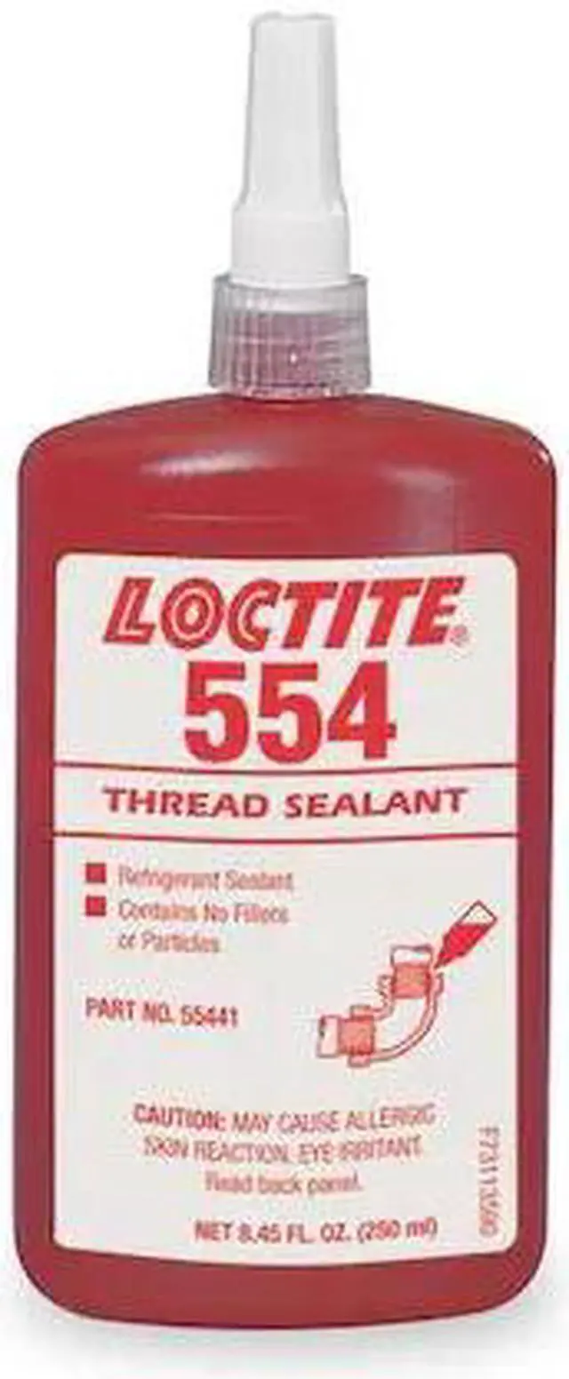 Alt view image 2 of 3 - LOCTITE 135489 Pipe Thread Sealant 8.5 fl oz, Bottle, 554, Red, Liquid