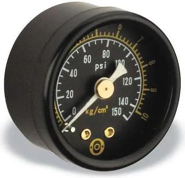 Main image of ARO 100095-160 Pressure Gauge, 0 to 150 psi, 1/8 in MNPT, Steel, Black