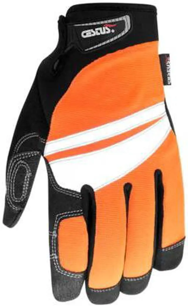 Main image of CESTUS 6085-L Hi-Vis Reflective Work Gloves, Skid-X Rough Out Coarse Palm, L,PR