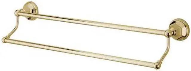 Alt view image 2 of 3 - Kingston Brass BA4813PB Metropolitan 24 Inch Dual Towel Bar - Polished Brass