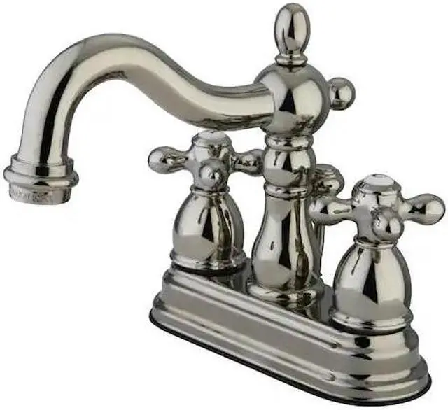 Alt view image 2 of 2 - HERITAGE 4 CENTERSET LAV FCT W/METAL CROSS HANDLE-Polished Nickel