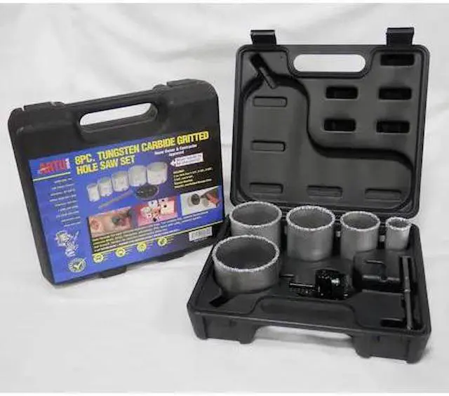 Main image of ARTU 02961 Hole Saw Set, Tungsten Carbide Grit, 8 pcs