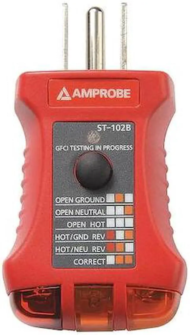 Main image of AMPROBE ST-102B Receptacle Tester with GFCI,110to 125VAC