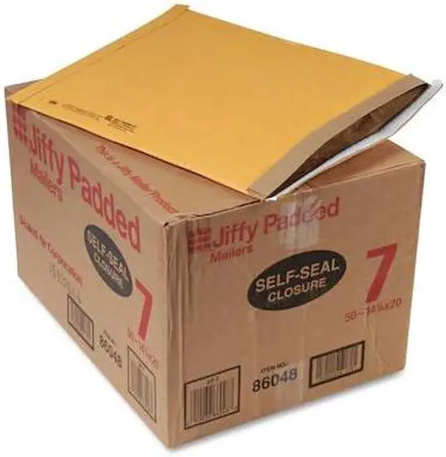Alt view image 5 of 9 - Sealed Air Jiffy Padded Self Seal Mailer #7 14 1/4 x 20 Natural Kraft 50/Carton 64542