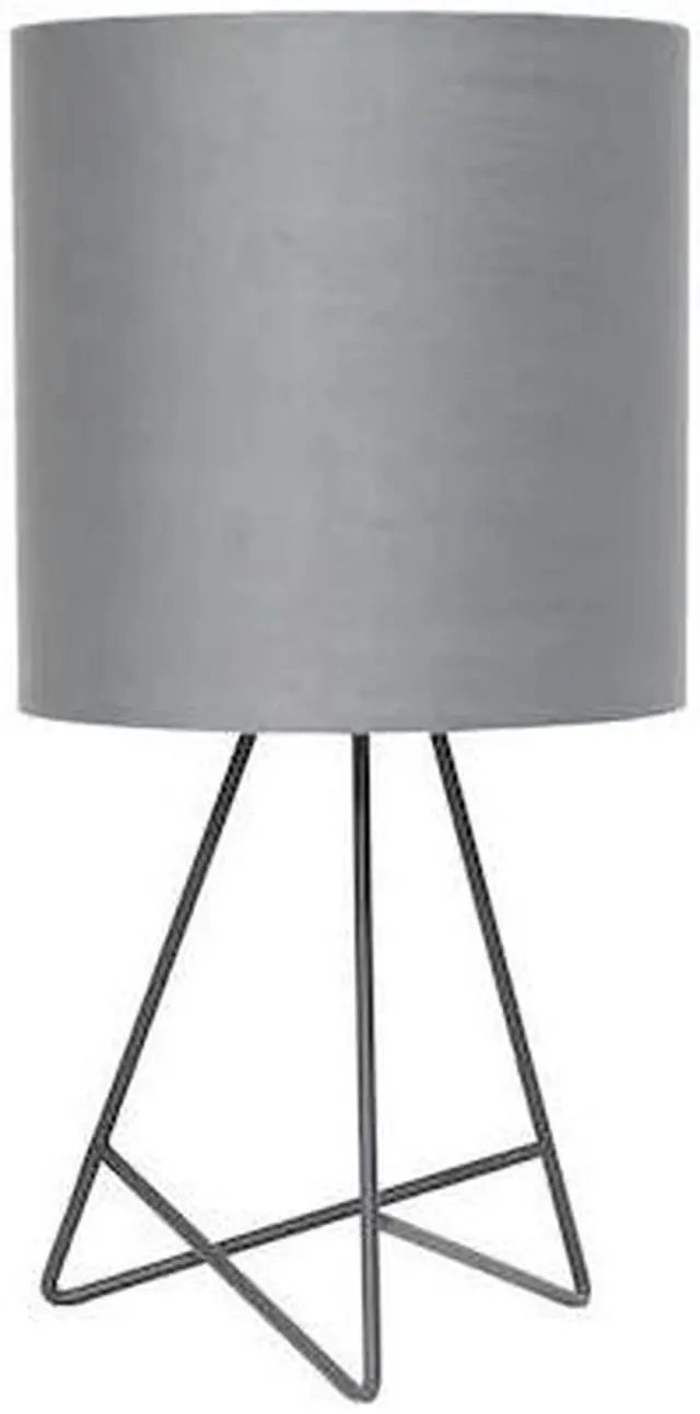 Alt view image 7 of 20 - Simple Designs Down to the Wire Table Lamp with Fabric Shade, Gray with Gray Shade