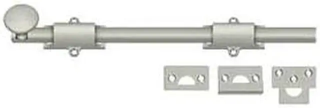 Alt view image 2 of 2 - Deltana 12SB15 12 in. Heavy Duty Surface Bolt, Satin Nickel - Solid