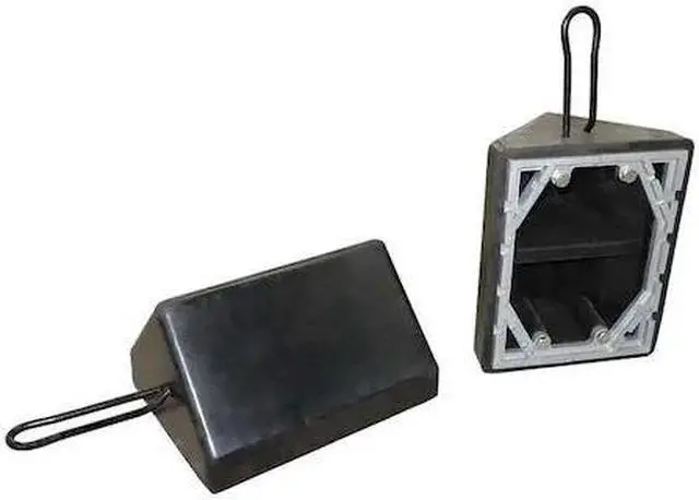 Main image of ZORO SELECT 22XW75 Wheel Chock,Molded Rbr w/Stl Grab,Black
