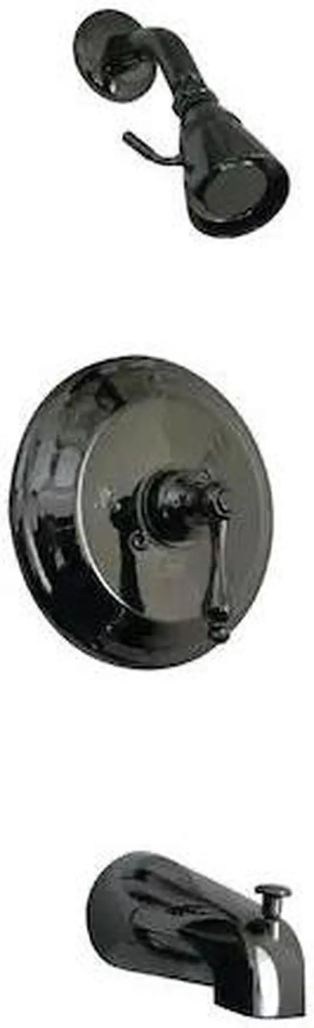 Alt view image 2 of 2 - Kingston Brass NB3630AL Water Onyx Pressure Balanced Tub & Shower Faucet with Me