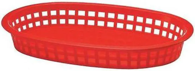 Alt view image 2 of 2 - TableCraft 1076R 10-1/2" Red Oval Chicago Platter Basket - (Pack of 12)