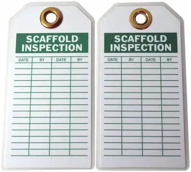 Alt view image 2 of 3 - ZORO SELECT 8RJ77 Tag, Scaffold, Polyester, 3 in H x 5 3/4 in W, White,