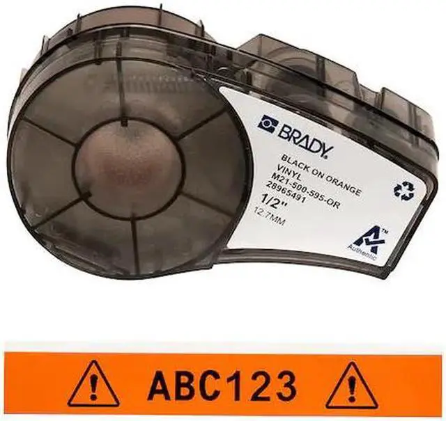 Alt view image 3 of 4 - BRADY M21-500-595-OR Label Tape Cartridge, Black/Orange, Labels/Roll: Continuous