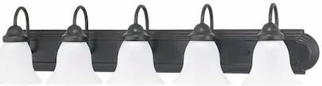 Main image of NUVO 60-3164 Ballerina 5 Light 36 in. Vanity Frosted White Glass Bronze