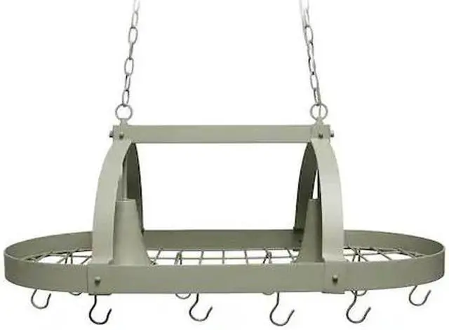 Alt view image 9 of 20 - Elegant Designs Slate Gray 2 Light Kitchen Pot Rack with Downlights