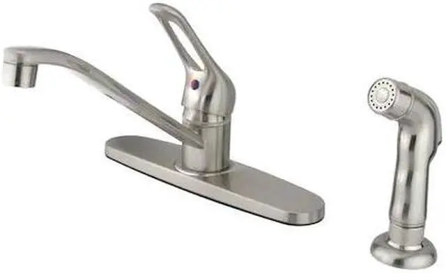 Alt view image 2 of 2 - Kingston Brass KB562SNSP Single Handle Kitchen Faucet With Sprayer